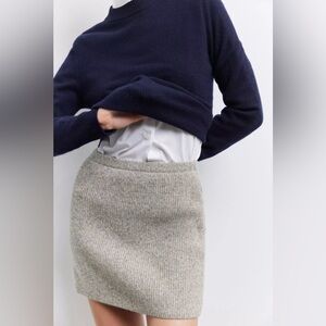 ZARA BASIC WOOL BLEND KNIT MINI SKIRT